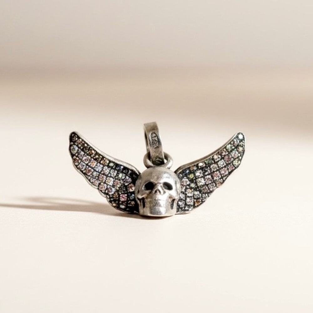 Chrome Hearts X Joe Foti Pave Diamond Winged Mahalia Skull Pendant .925 Silver
